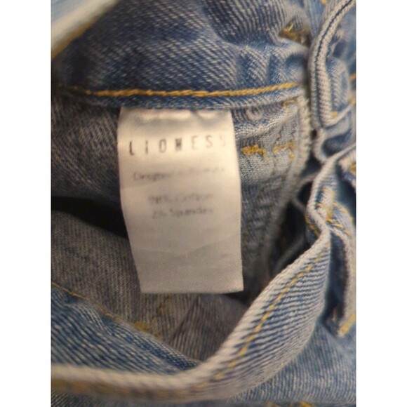 LIONESS WOMEN'S HIGH WAISTED CARGO POCKETS JEANS SZ XXS MED WASH PRINCESS POLLY - Picture 6 of 9